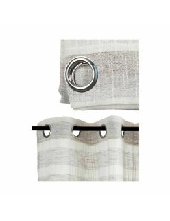 Cortina Riscas Cinzento claro 140 x 0,1 x 260 cm (6 Unidades)