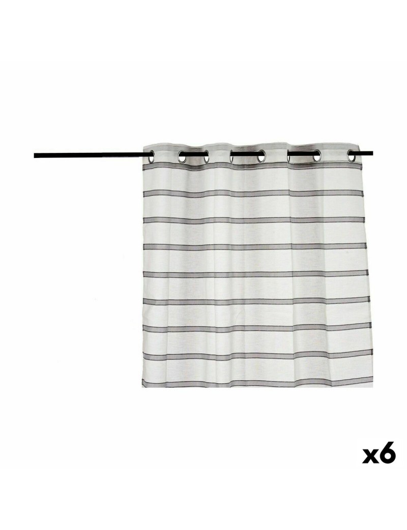 Cortina Riscas Cinzento 140 x 0,1 x 260 cm (6 Unidades)