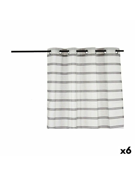 Cortina Riscas Cinzento 140 x 0,1 x 260 cm (6 Unidades)