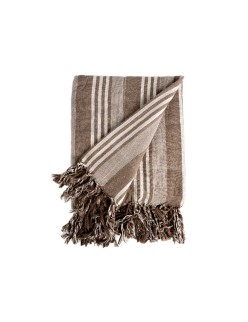 Foulard Multiusos Rayas 235 x 205 cm Blanco Beige (8 Unidades)
