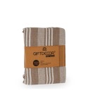 Foulard Multiusos Rayas 235 x 205 cm Blanco Beige (8 Unidades)