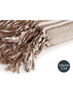 Foulard Multiusos Rayas 235 x 205 cm Blanco Beige (8 Unidades)