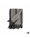 Foulard Multiusos Rayas 235 x 205 cm Blanco Gris (8 Unidades)