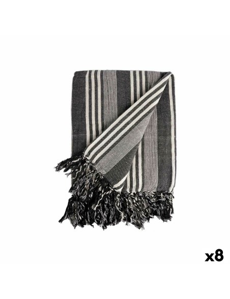Foulard Multiusos Rayas 235 x 205 cm Blanco Gris (8 Unidades) Foulard Multiusos Rayas 235 x 205 cm Blanco Gris (8 Unidades)