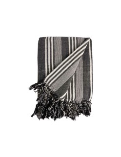Foulard Multiusos Rayas 235 x 205 cm Blanco Gris (8 Unidades)