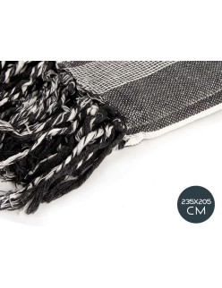 Foulard Multiusos Rayas 235 x 205 cm Blanco Gris (8 Unidades)