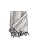 Foulard Multiusos Rayas 235 x 205 cm Blanco Gris (8 Unidades)