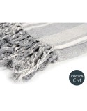 Foulard Multiusos Rayas 235 x 205 cm Blanco Gris (8 Unidades)
