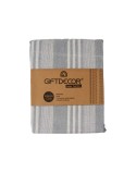 Foulard Multiusos Rayas 235 x 205 cm Blanco Gris (8 Unidades)