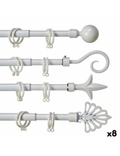 Bastone per Tende Estensibile Bianco Ferro 5 x 122 x 5 cm (8 Unità)