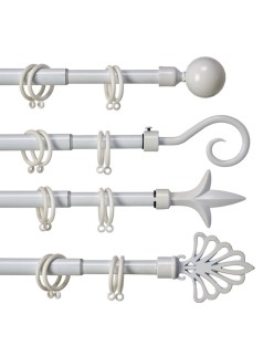 Curtain Bar Extendable White Iron 5 x 122 x 5 cm (8 Units)
