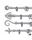 Bastone per Tende Estensibile Argentato Ferro 5 x 178 x 5 cm (8 Unità)