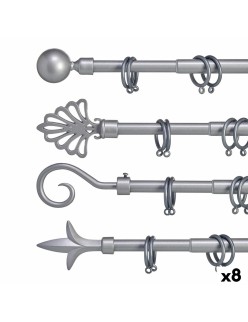 Curtain Bar Extendable Silver Iron 5 x 178 x 5 cm (8 Units)
