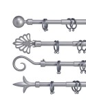 Curtain Bar Extendable Silver Iron 5 x 178 x 5 cm (8 Units)