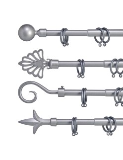 Curtain Bar Extendable Silver Iron 5 x 178 x 5 cm (8 Units)