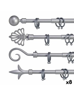 Curtain Bar Extendable Silver Iron 5 x 122 x 5 cm (8 Units)