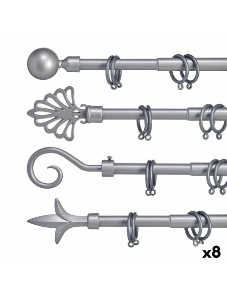 Curtain Bar Extendable Silver Iron 5 x 122 x 5 cm (8 Units)