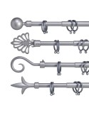 Curtain Bar Extendable Silver Iron 5 x 122 x 5 cm (8 Units)