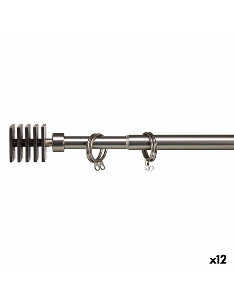 Curtain Bar Extendable Squared Silver Iron 4,5 x 180 x 4,5 cm (12 Units)