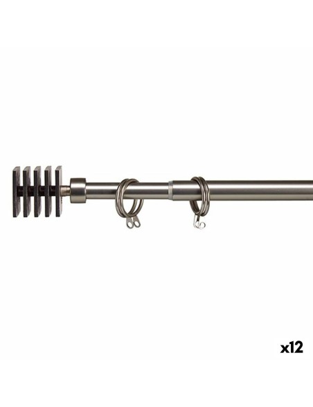 Curtain Bar Extendable Squared Silver Iron 4,5 x 180 x 4,5 cm (12 Units)