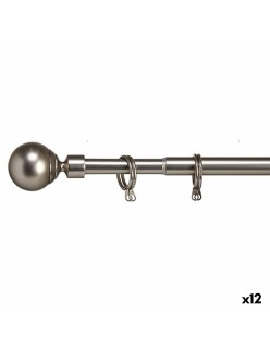 Bastone per Tende Estensibile Sfera Argentato Ferro 5 x 126 x 5 cm (12 Unità)