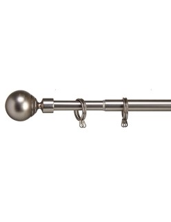 Bastone per Tende Estensibile Sfera Argentato Ferro 5 x 126 x 5 cm (12 Unità)