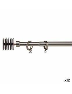 Curtain Bar Extendable Squared Silver Iron 4,5 x 125,5 x 4,5 cm (12 Units)