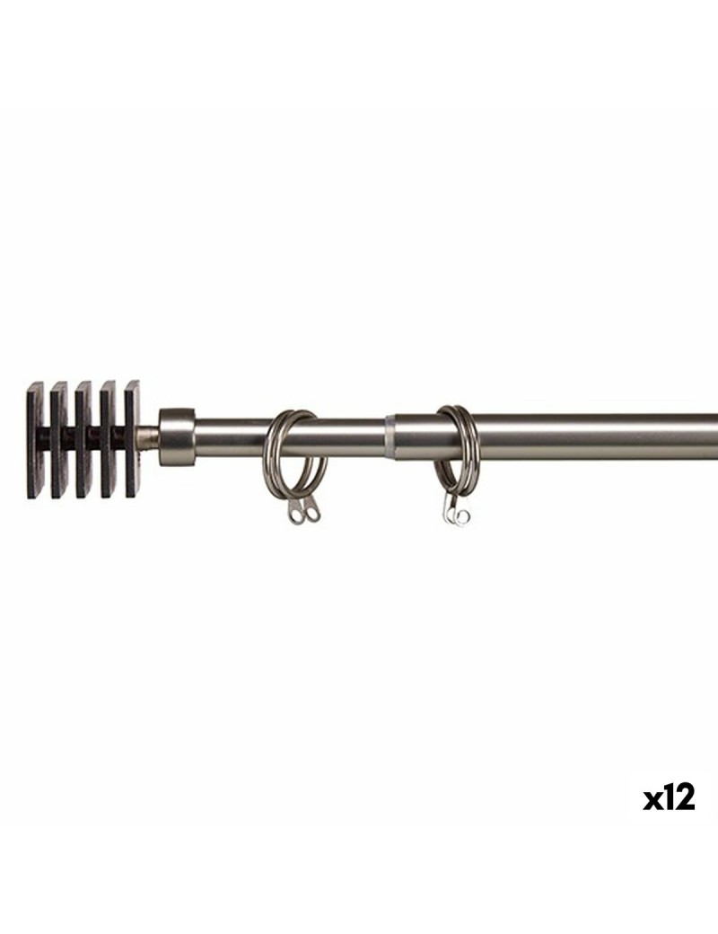 Curtain Bar Extendable Squared Silver Iron 4,5 x 125,5 x 4,5 cm (12 Units)