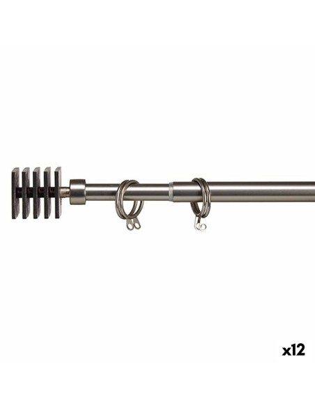 Curtain Bar Extendable Squared Silver Iron 4,5 x 125,5 x 4,5 cm (12 Units)