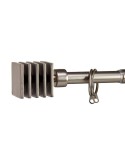 Curtain Bar Extendable Squared Silver Iron 4,5 x 125,5 x 4,5 cm (12 Units)