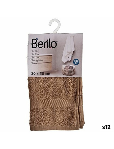 Toalla de baño Berilo 89660 Camel 80 % algodón 20 % Poliéster 30 x 50 cm (12 Unidades)