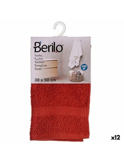 Toalla de baño Berilo 89664 Teja 80 % algodón 20 % Poliéster 30 x 50 cm (12 Unidades)