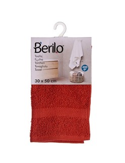 Toalla de baño Berilo 89664 Teja 80 % algodón 20 % Poliéster 30 x 50 cm (12 Unidades)