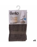 Toalla de baño Berilo 89668 Gris 80 % algodón 20 % Poliéster 30 x 50 cm (12 Unidades)