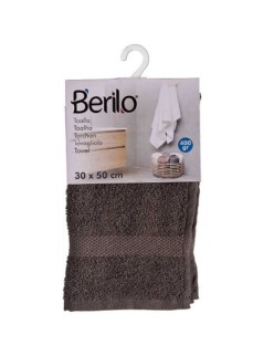 Toalla de baño Berilo 89668 Gris 80 % algodón 20 % Poliéster 30 x 50 cm (12 Unidades)