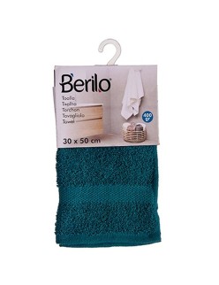 Toalla de baño Berilo 89672 Azul 80 % algodón 20 % Poliéster 30 x 50 cm (12 Unidades)
