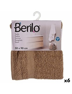 Toalla de baño Berilo 89661 Camel 80 % algodón 20 % Poliéster 50 x 90 cm (6 Unidades)
