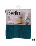 Toalla de baño Berilo 89673 Azul 80 % algodón 20 % Poliéster 50 x 90 cm (6 Unidades)