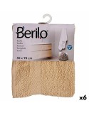 Toalla de baño Berilo 89657 Crema 80 % algodón 20 % Poliéster 50 x 90 cm (6 Unidades)