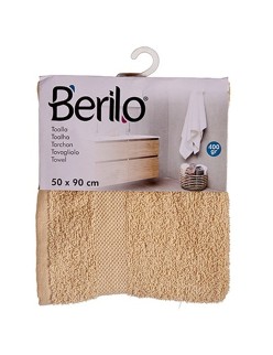 Toalla de baño Berilo 89657 Crema 80 % algodón 20 % Poliéster 50 x 90 cm (6 Unidades)
