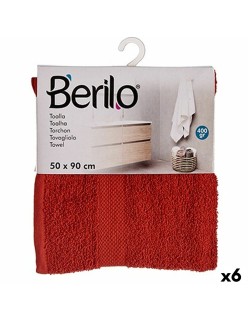 Toalla de baño Berilo 89665 Teja 80 % algodón 20 % Poliéster 50 x 90 cm (6 Unidades)