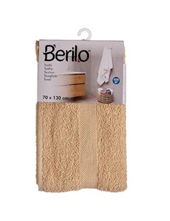 Toalla de baño Berilo 89658 Crema 80 % algodón 20 % Poliéster 70 x 130 cm (3 Unidades)