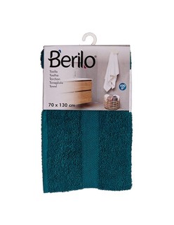 Serviette de toilette Berilo 89674 Bleu 80 % coton 20 % Polyester 70 x 130 cm (3 Unités)