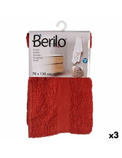Toalla de baño Berilo 89666 Teja 80 % algodón 20 % Poliéster 70 x 130 cm (3 Unidades)