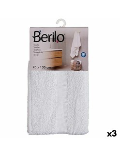 Toalla de baño Berilo 89678 Blanco 80 % algodón 20 % Poliéster 70 x 130 cm (3 Unidades)
