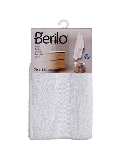 Toalla de baño Berilo 89678 Blanco 80 % algodón 20 % Poliéster 70 x 130 cm (3 Unidades)