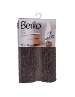 Toalla de baño Berilo 89670 Gris 80 % algodón 20 % Poliéster 70 x 130 cm (3 Unidades)