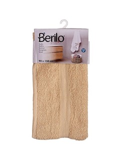 Toalla de baño Berilo 89659 Crema 80 % algodón 20 % Poliéster 90 x 150 cm (3 Unidades)