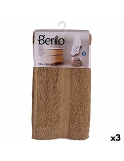 Toalla de baño Berilo 89663 Camel 80 % algodón 20 % Poliéster 90 x 150 cm (3 Unidades)