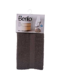 Toalla de baño Berilo 89671 Gris 80 % algodón 20 % Poliéster 90 x 150 cm 90 x 0,5 x 150 cm (3 Unidades)